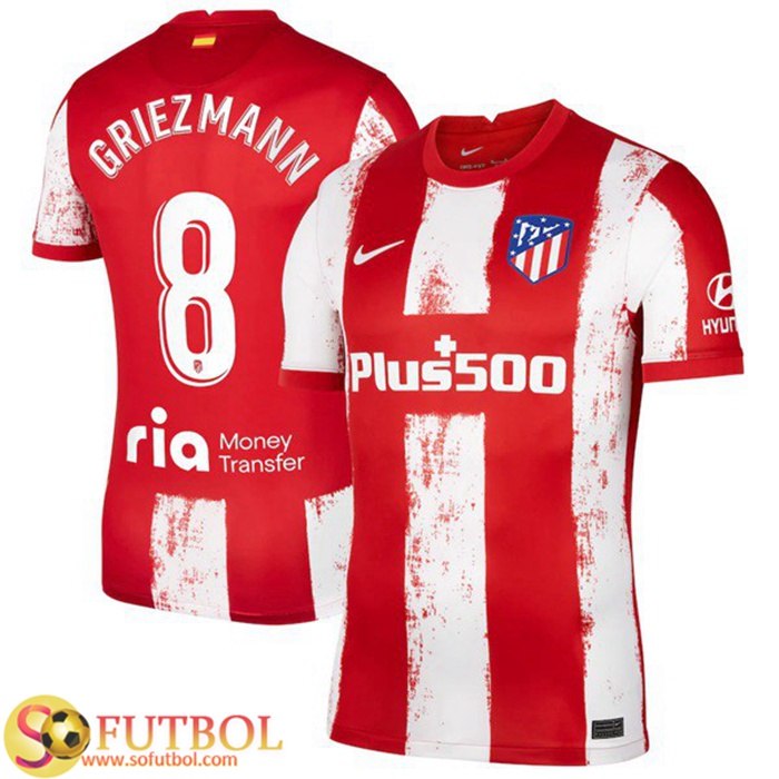 ensayo Decorativo élite Modelos De Camiseta Futbol Atletico Madrid (Griezmann 8) Titular 2021/2022  Baratas