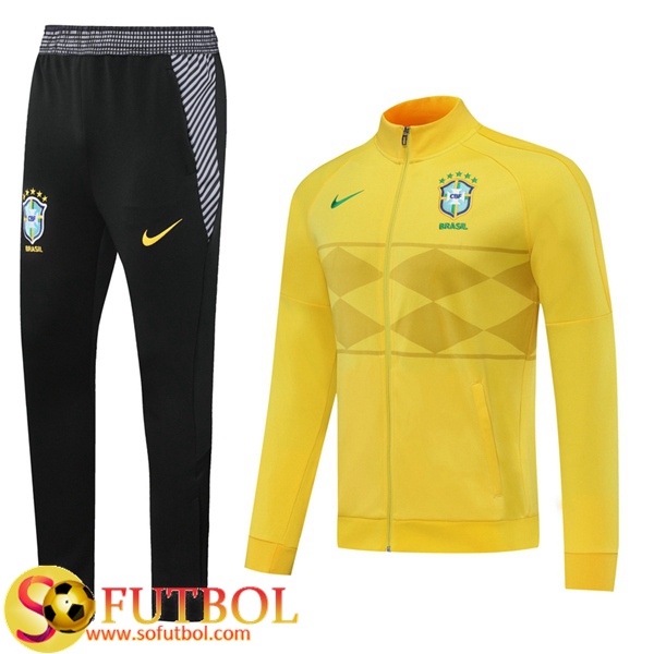 surf Promover Pulido Replicas Exactas | Chandal Futbol Brasil Amarillo 2020/2021 Chaqueta y  Pantalon Entrenamiento