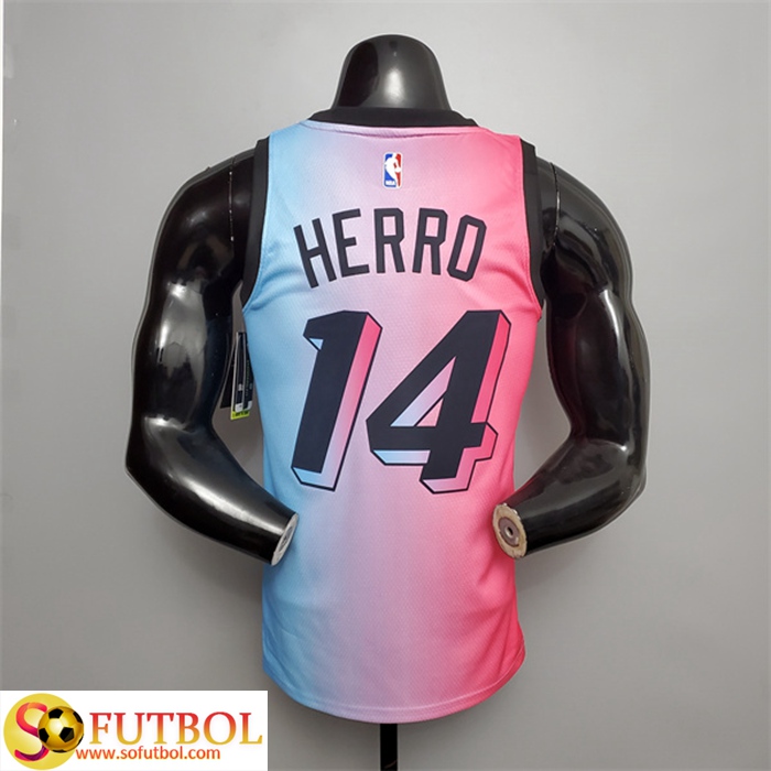 New Miami Heat HERRO#14 City Edition Pink Blue Gradient Color S-XXL