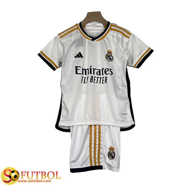 Camiseta Real Madrid 2023/2024 Segunda Equipación Niño Kit -  Camisetasdefutbolshop