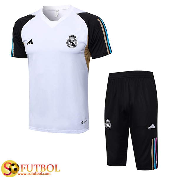 Camiseta Real Madrid Blanco/Azul 2023/2024 Niño Kit