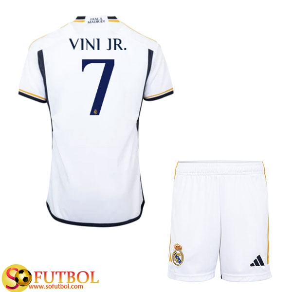 Camiseta Vini Jr. 7 Real Madrid 2023/2024 Primera Equipación Niño