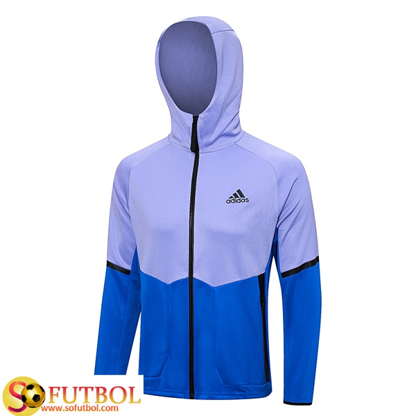 Fotos De Chaqueta Con Capucha Adidas Azul Violeta 2023 2024 Baratas